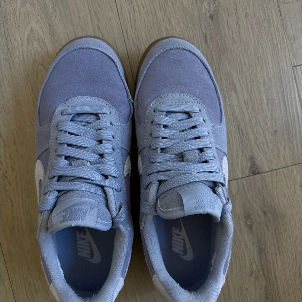 Nike Lavender Suede Low-Top Sneakers with Gum Sole